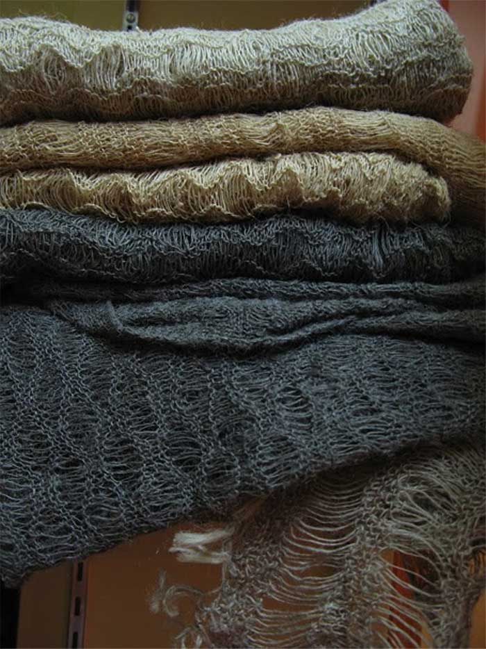 Photograph of a knitted shawls