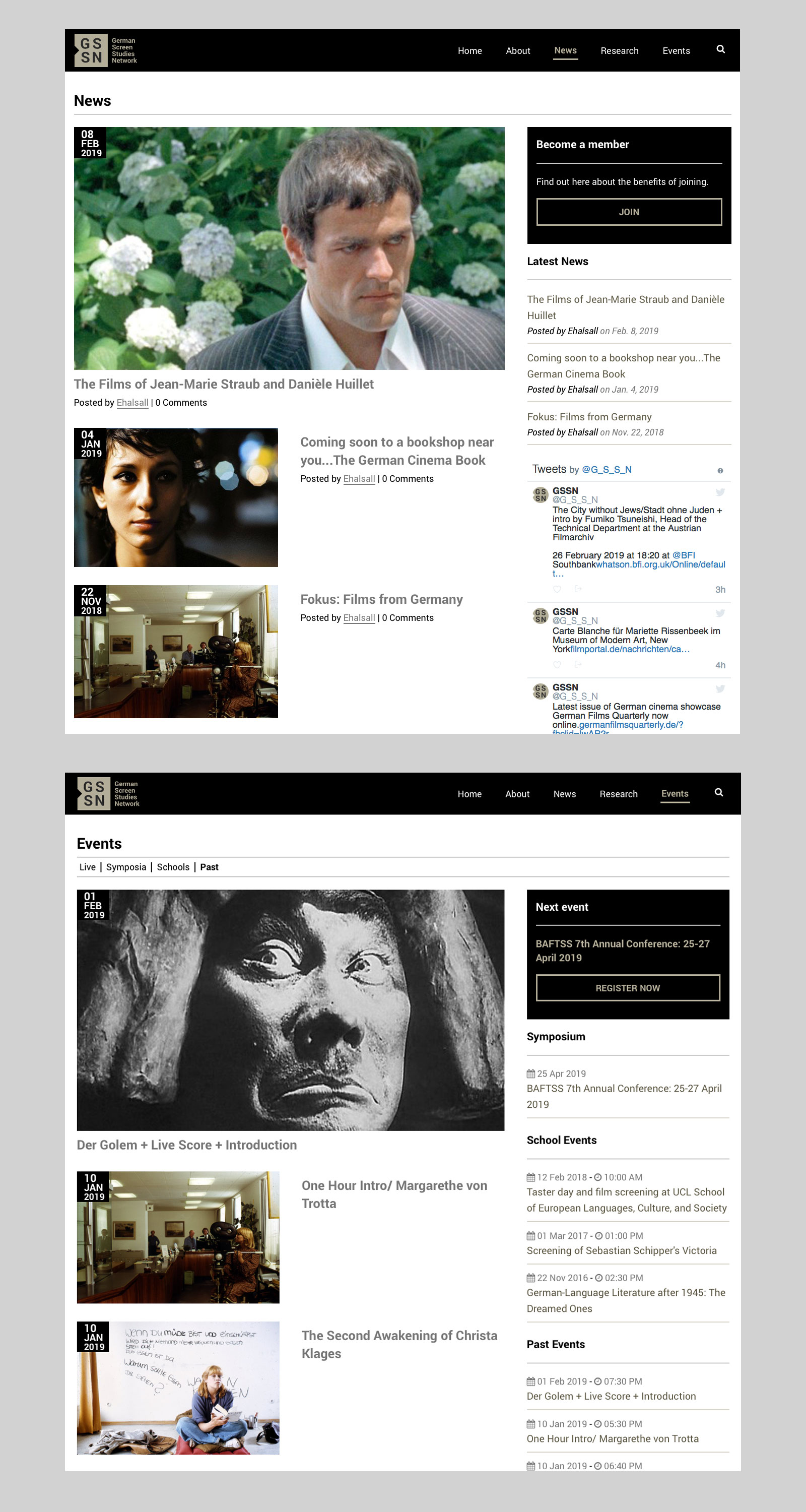 screenshot of current site